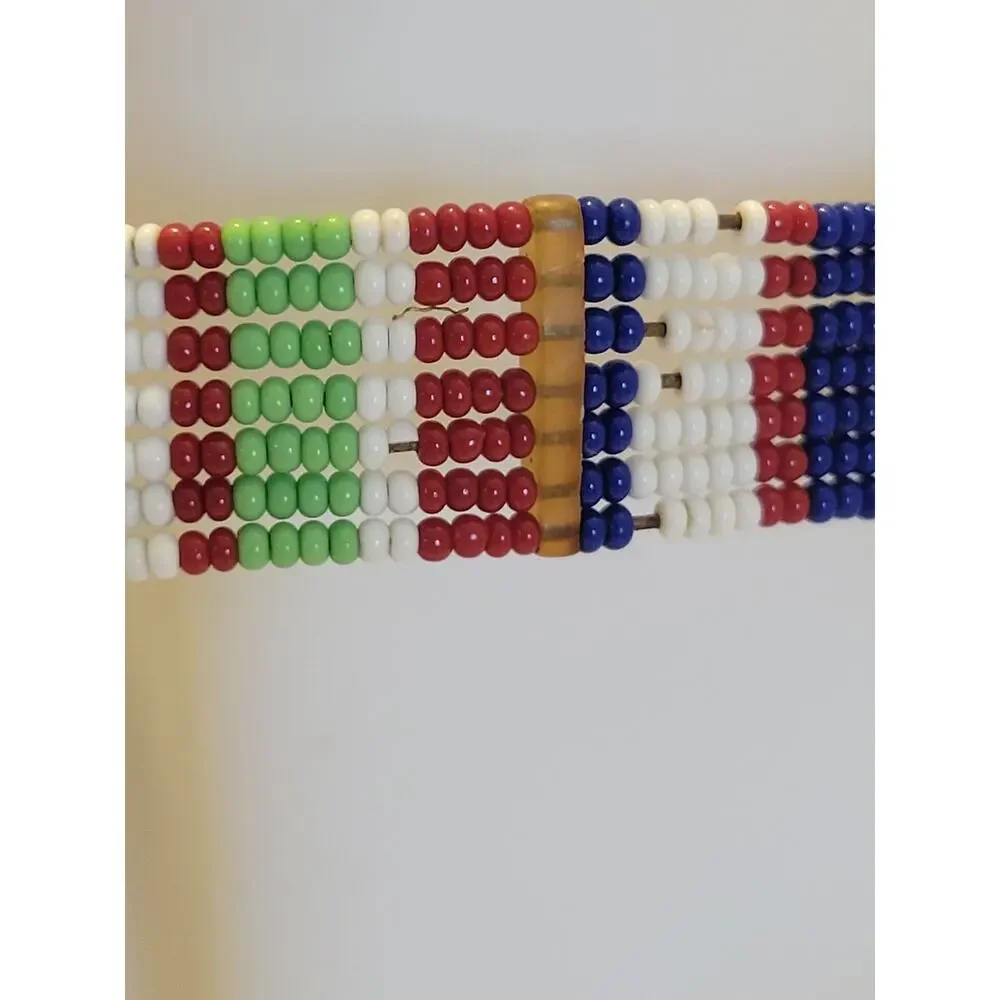 Maasai Beaded Ethnic Necklace Boho Art Deco Choker‎ Multicolor Fashion Jewelry